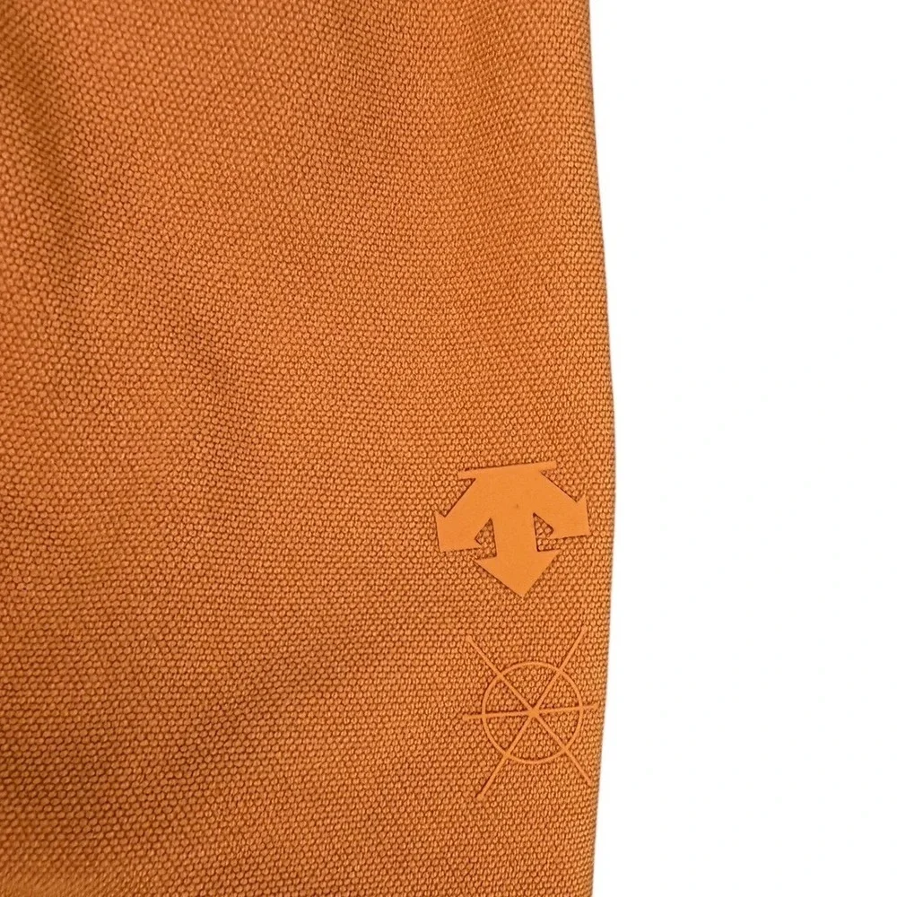 Descente Dualis Polo Shirt Men L Orange Short Sleeve Performance Athletic Top